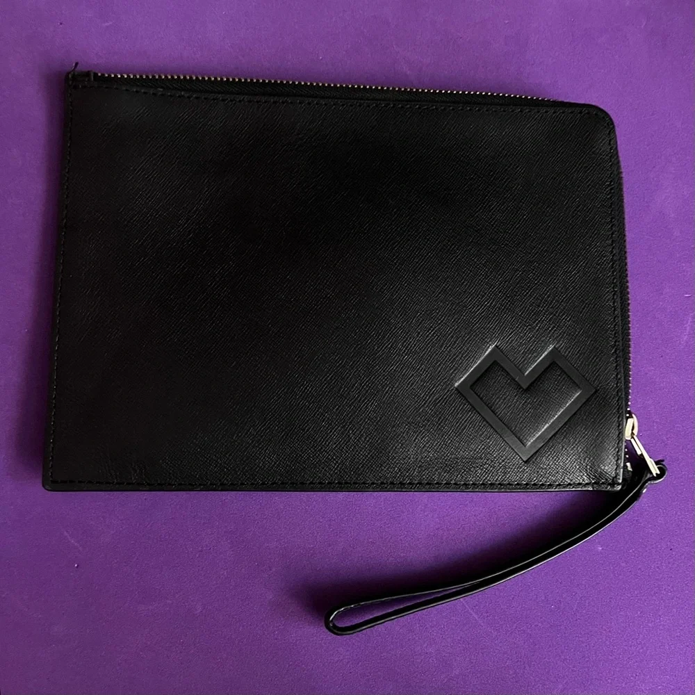 Barney New York Saffiano Leather Clutch Wristlet